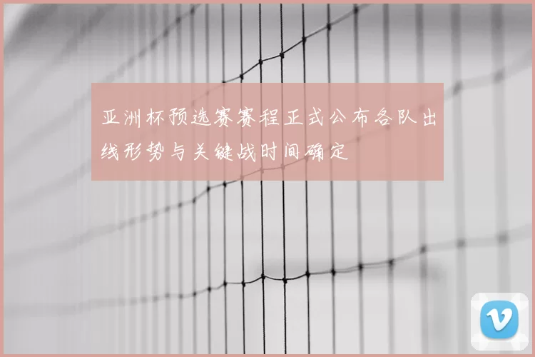 亚洲杯预选赛赛程正式公布各队出线形势与关键战时间确定